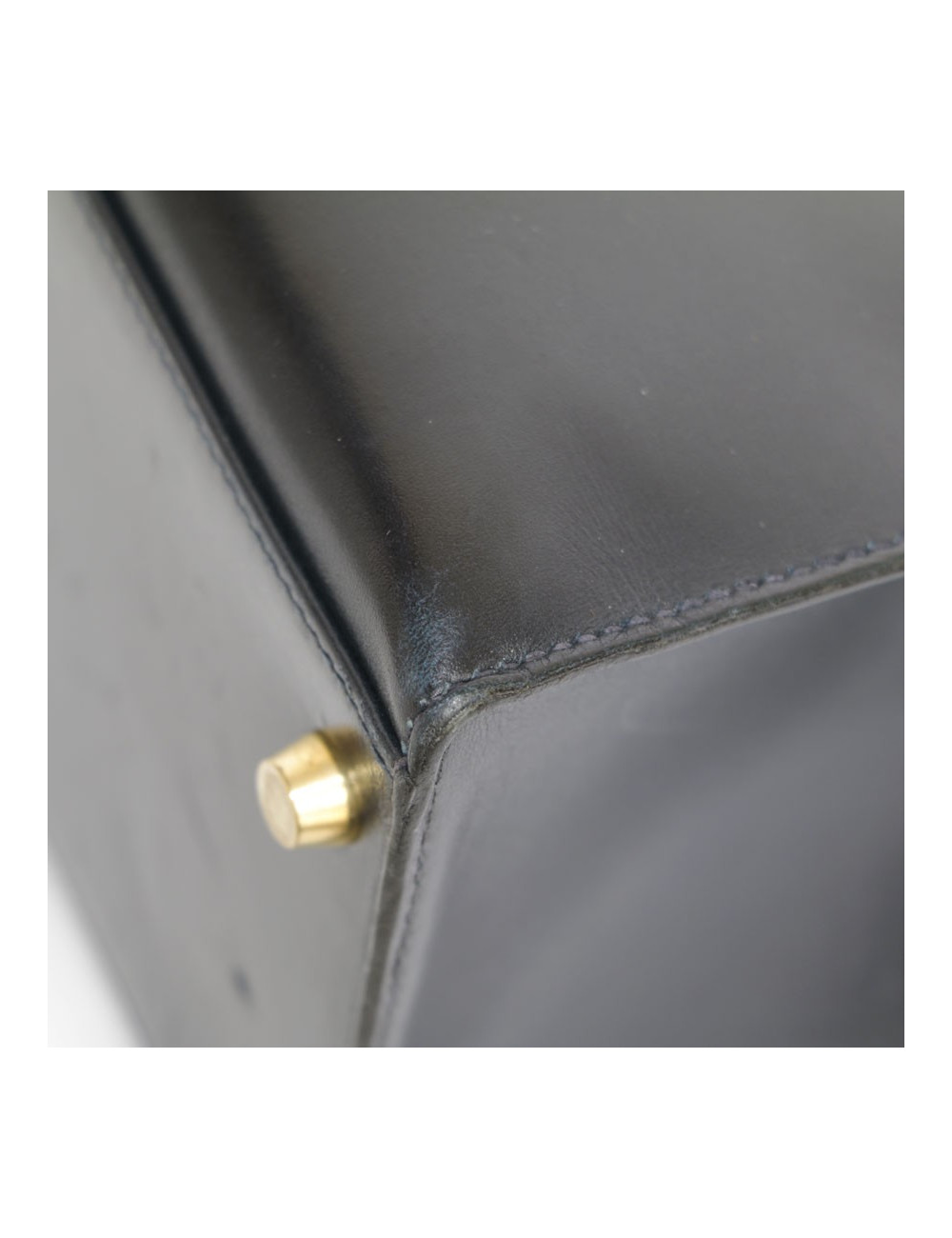 Kelly 32 HERMES cuir box bleu nuit