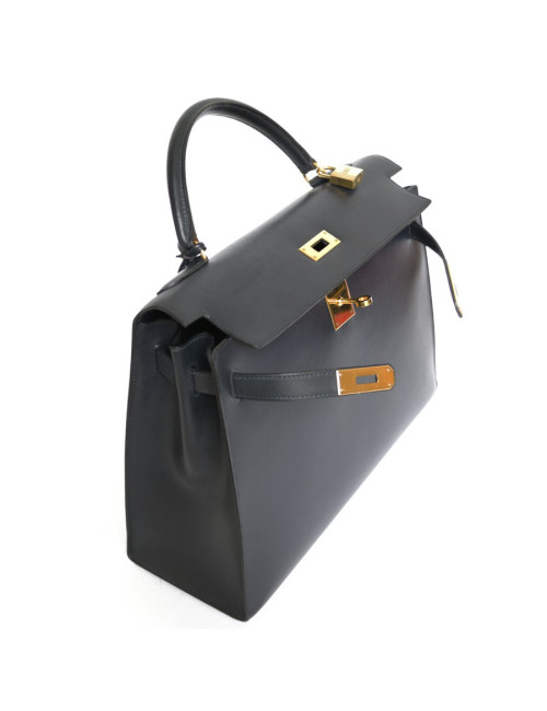 Kelly 32 HERMES leather blue box night