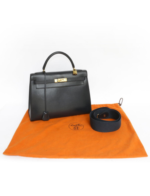 Kelly 32 HERMES leather blue box night