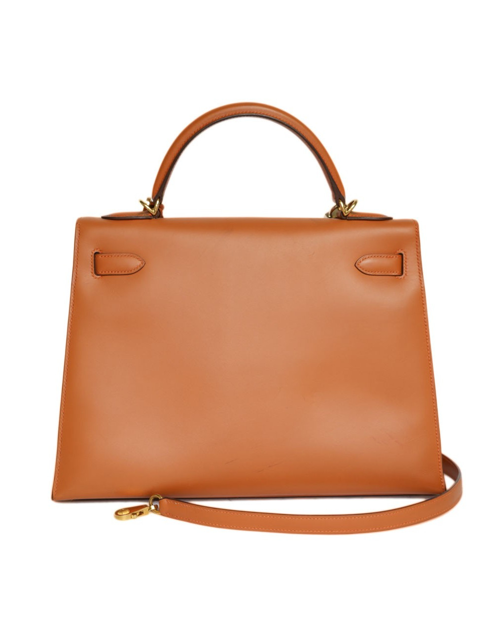 Kelly 32 HERMES cuir box orange feu