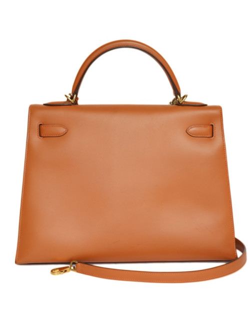 Kelly 32 HERMES cuir box orange feu