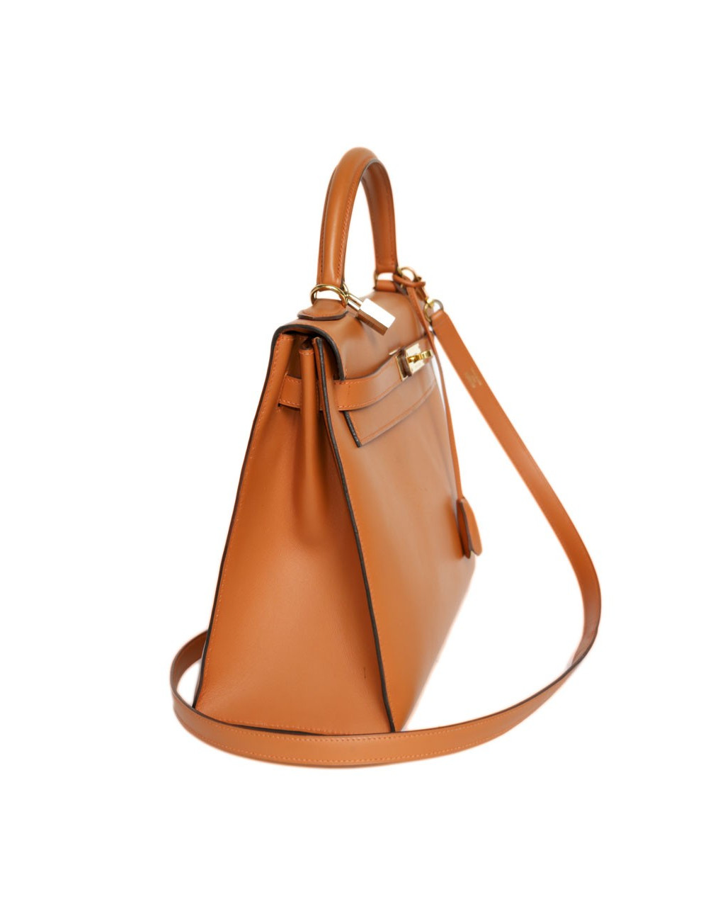 Kelly 32 HERMES cuir box orange feu