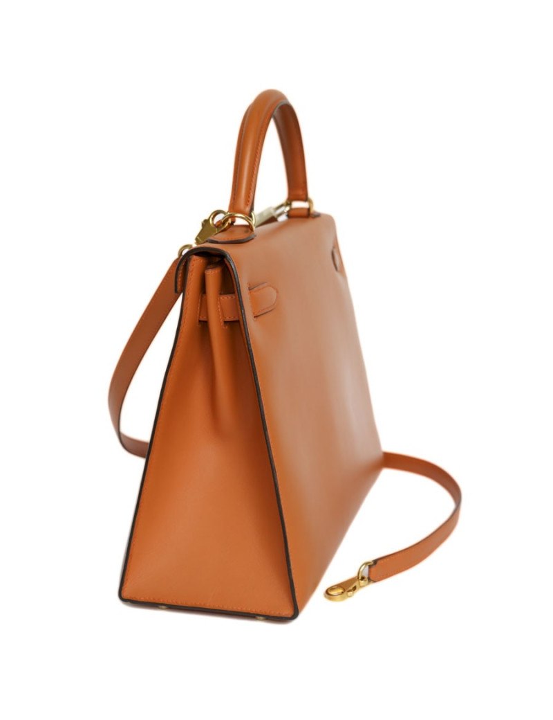 Kelly 32 HERMES leather fire orange box