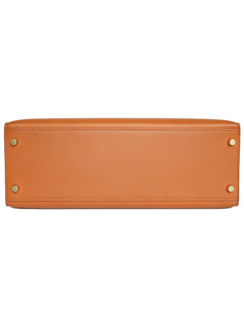 Kelly 32 HERMES cuir box orange feu