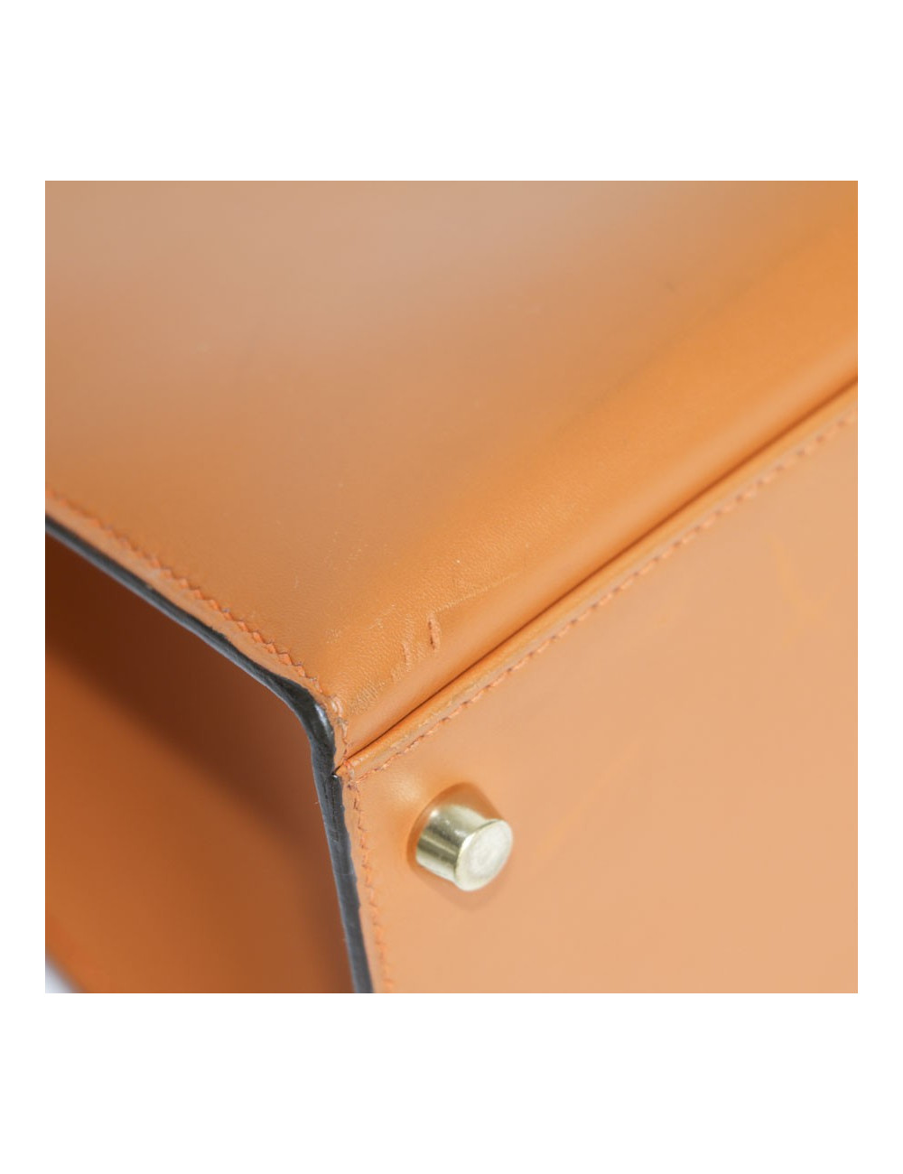 Kelly 32 HERMES cuir box orange feu