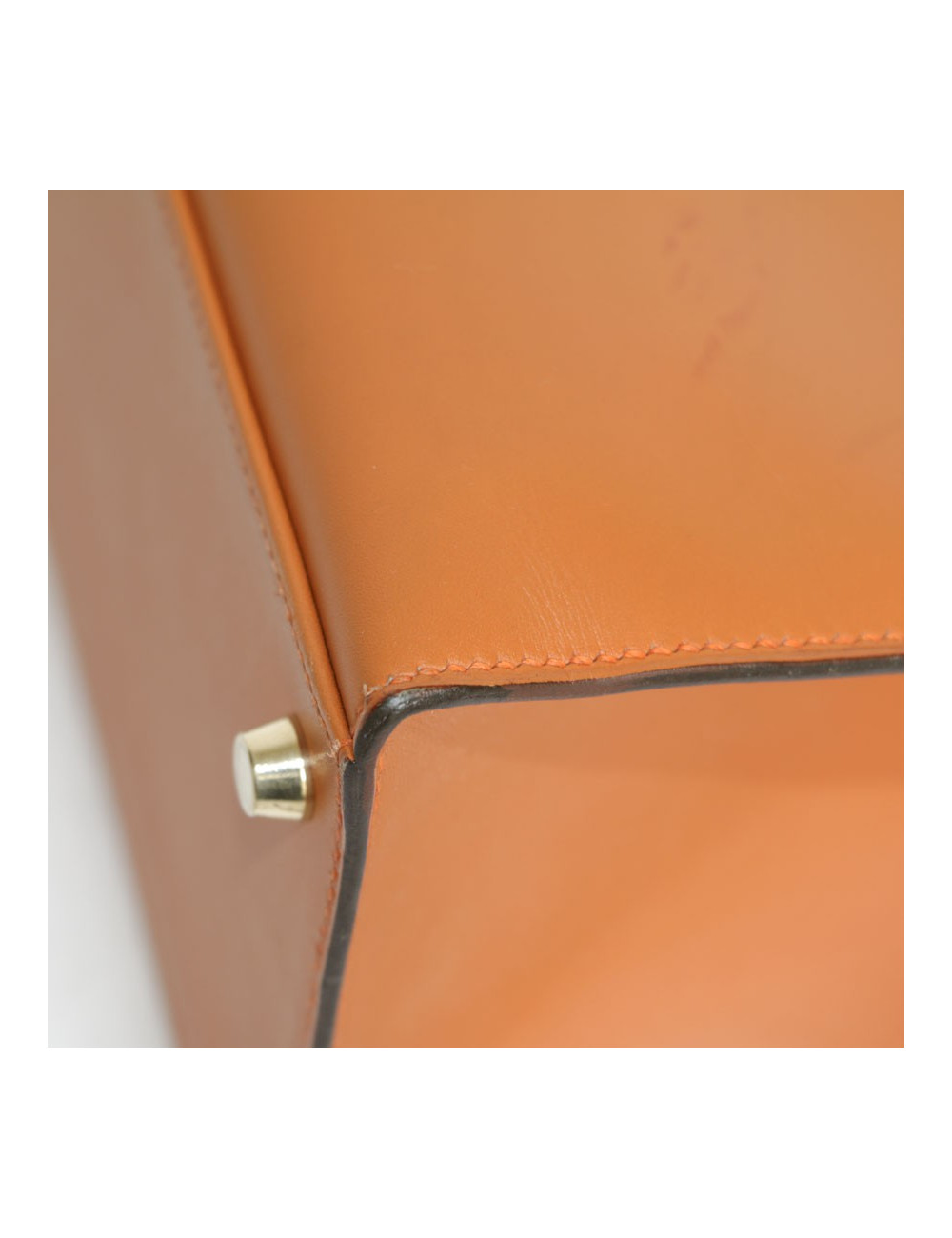 Kelly 32 HERMES cuir box orange feu