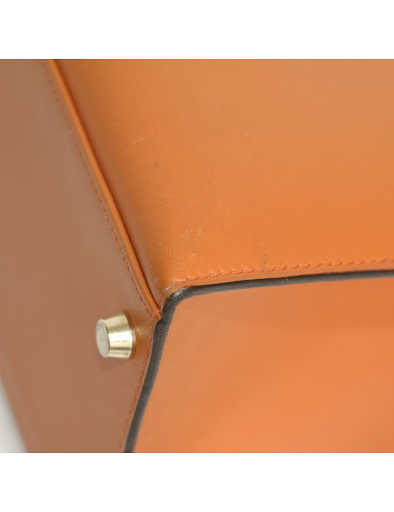 Kelly 32 HERMES leather fire orange box