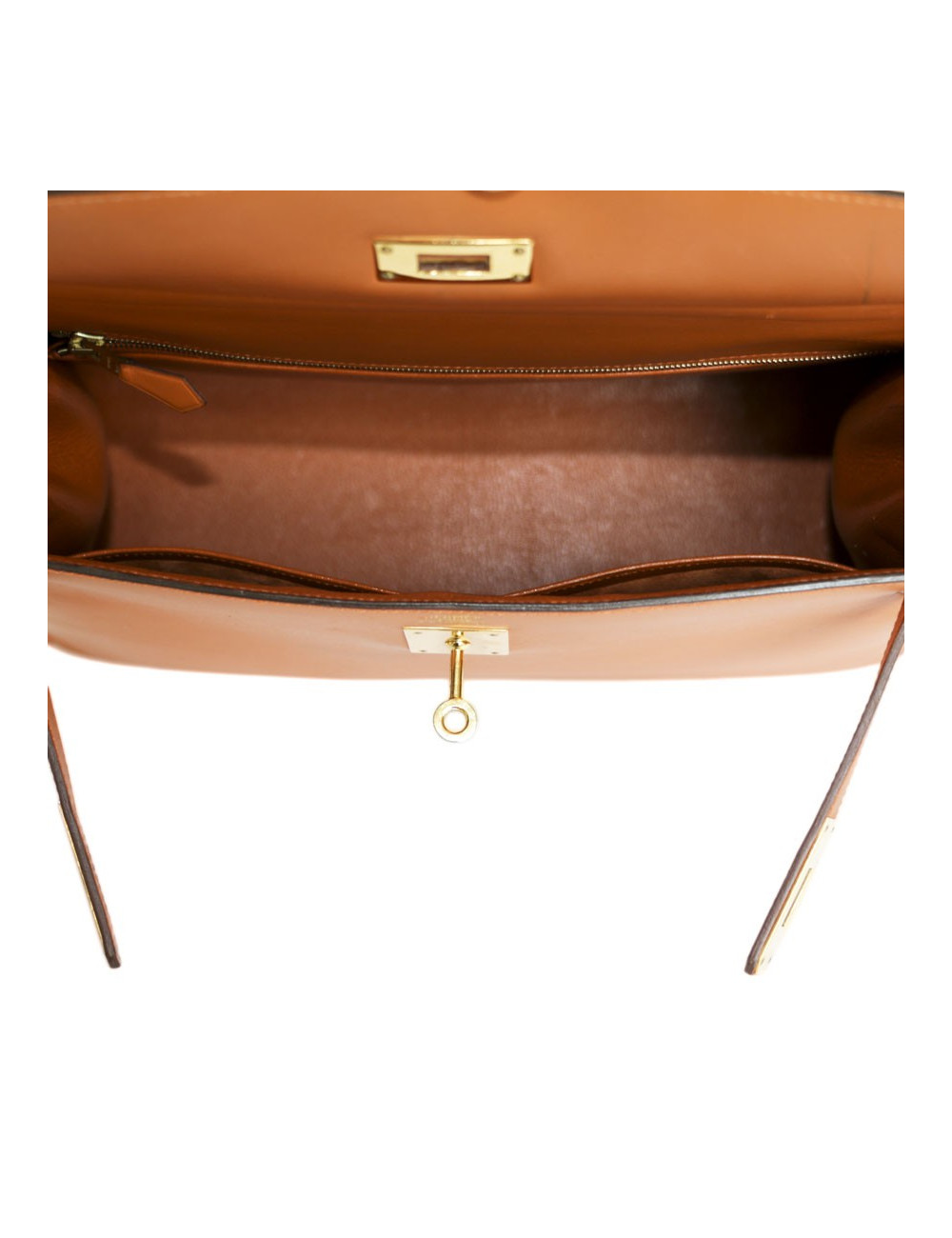 Kelly 32 HERMES cuir box orange feu