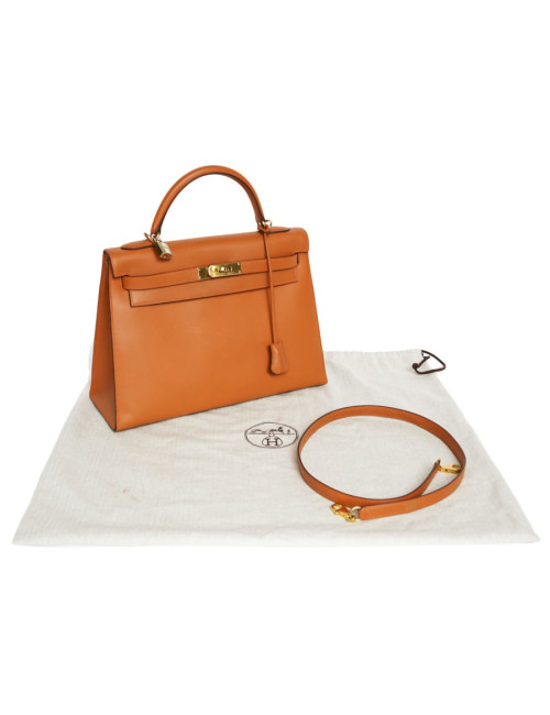 Kelly 32 HERMES leather fire orange box