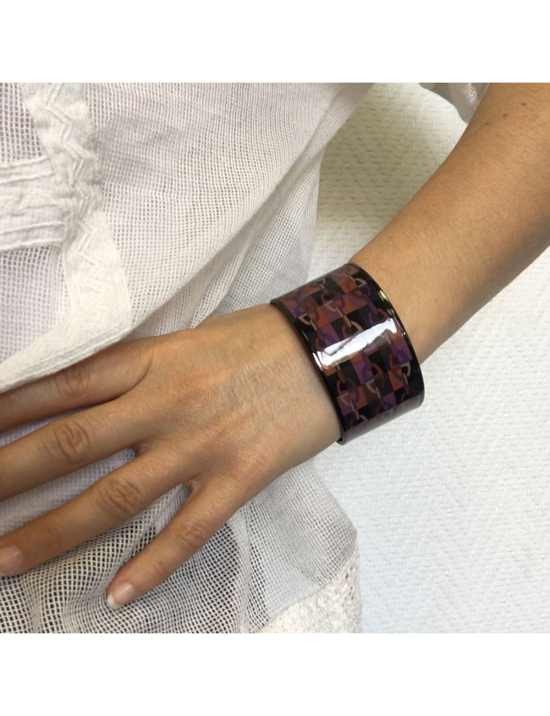 Bracelet HERMES MM en émail surteint motif chaine d'ancre