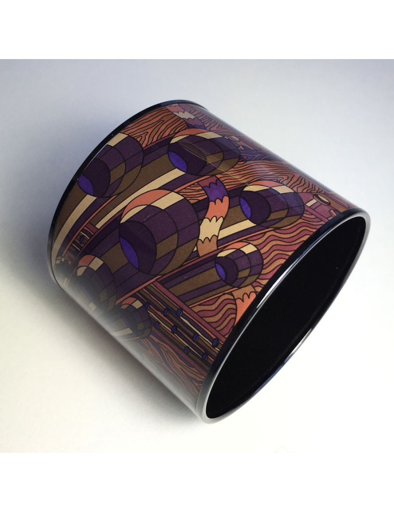 Bracelet  HERMES GM "Point d'orgue" en émail multicolore