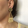 Boucles d'oreille clips CHANEL couture et collector dorés