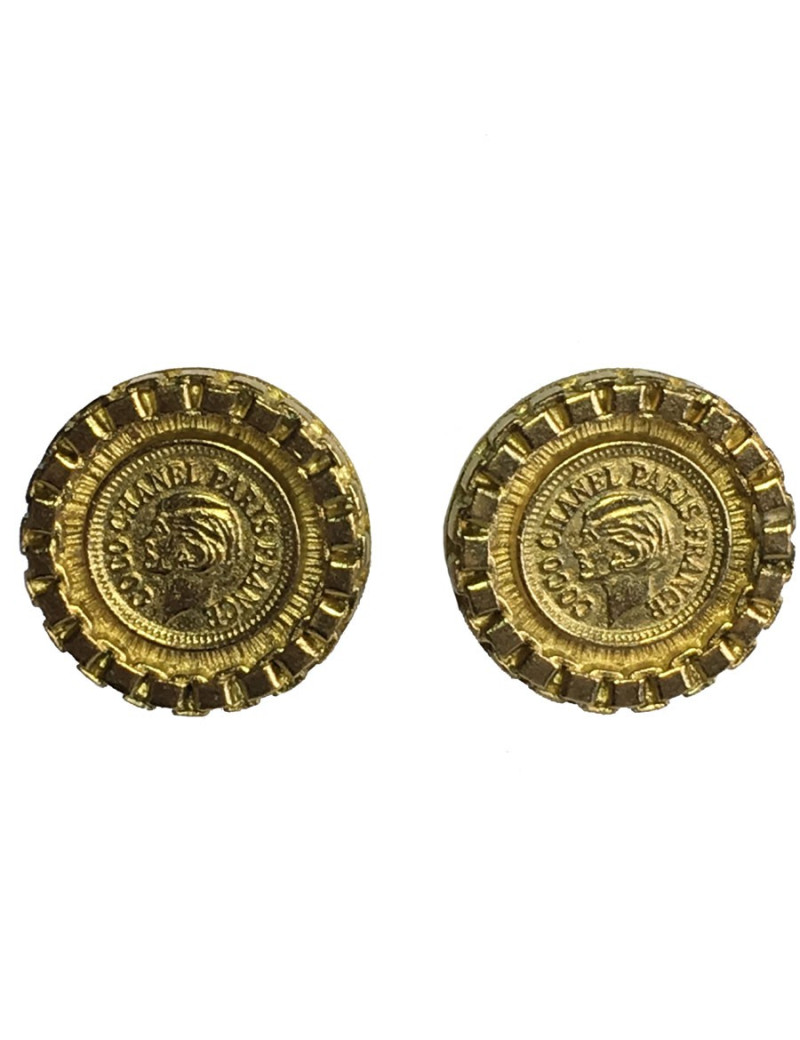 Boucles d'oreille clips CHANEL "Coco Chanel" vintage