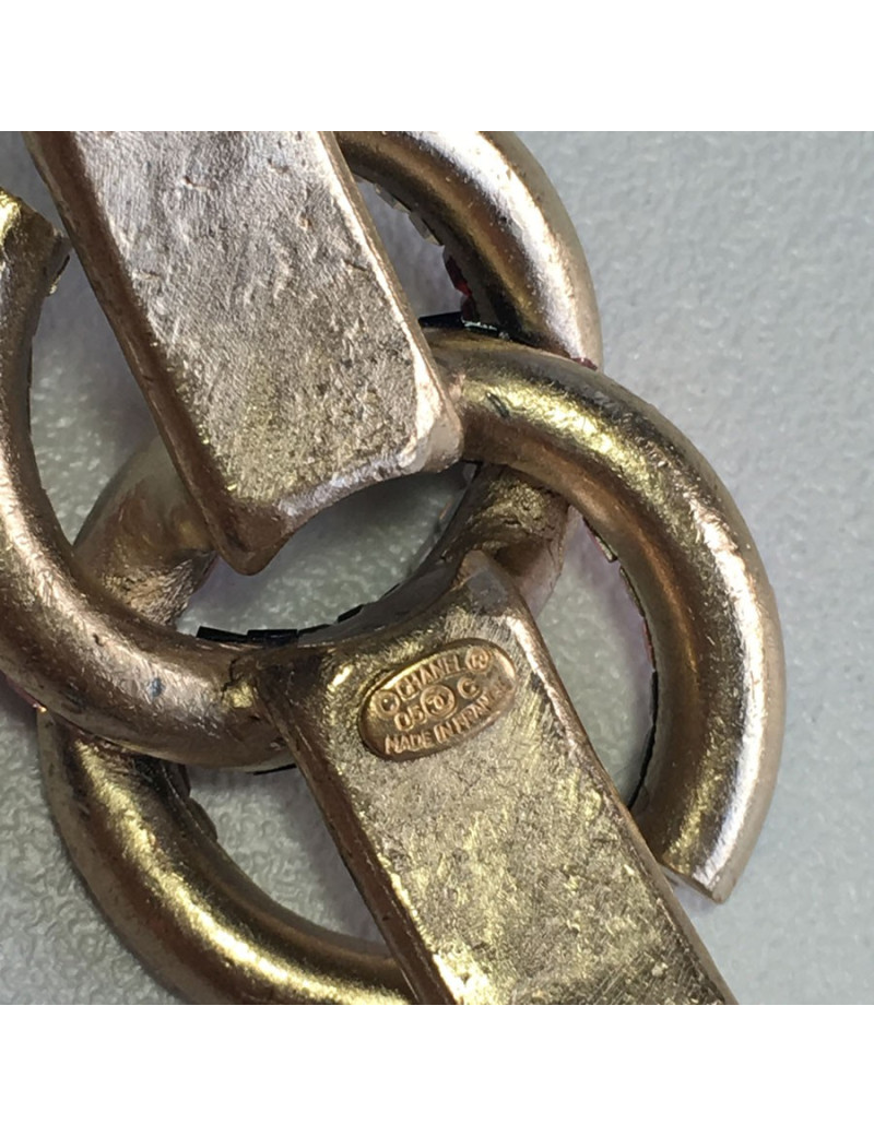 CHANEL bracelet gold gold metal pale and CC set with Rhinestones