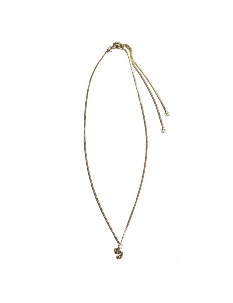 Collier "5" CHANEL en métal doré 