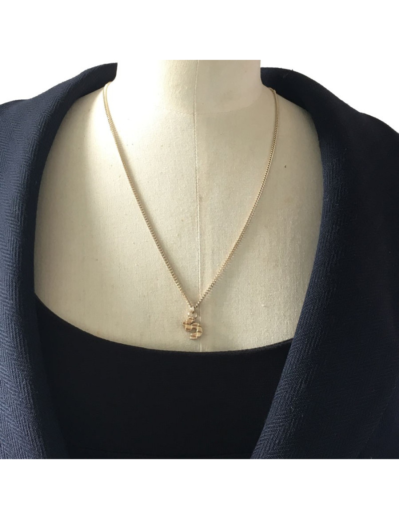 Collier "5" CHANEL en métal doré 