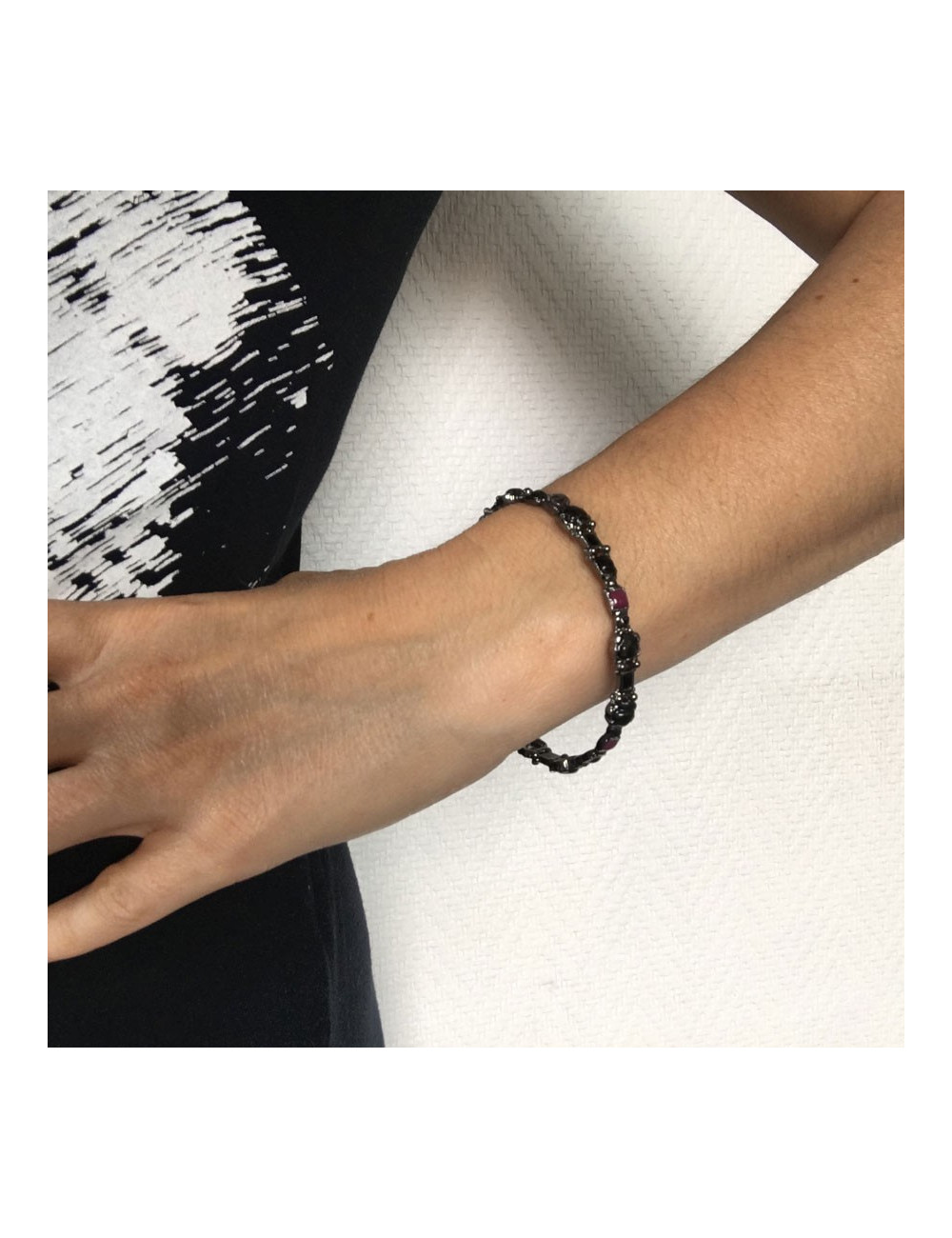 Bracelet CHANEL  fushia et noir