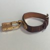  Kelly watch HERMES bracelet Brown alligator and jewelry gold plated