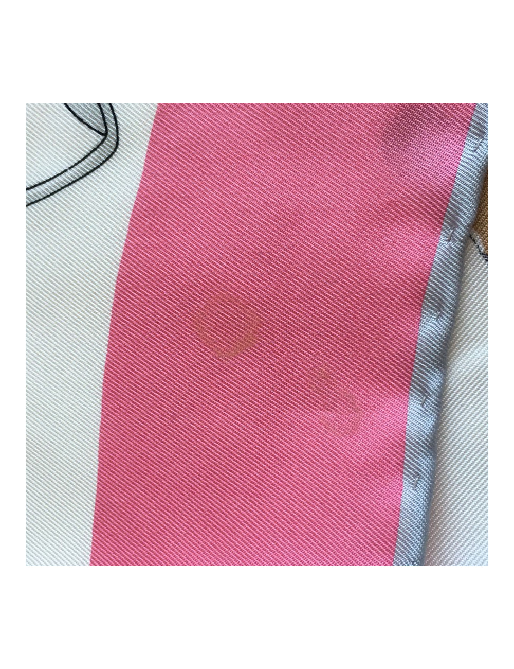 Foulard CELINE  en soie rose et blanche