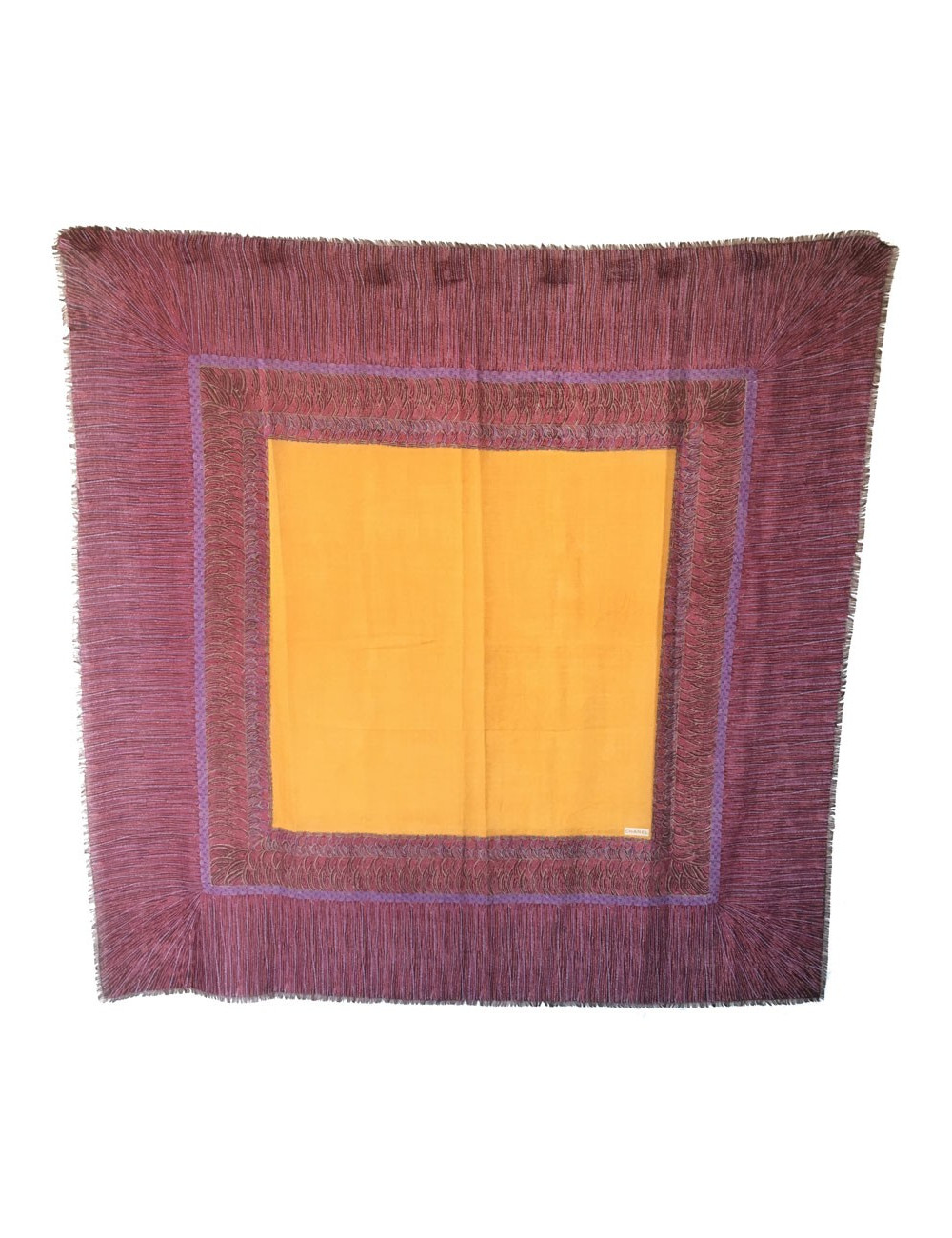 Châle CHANEL en laine et soie multicolore