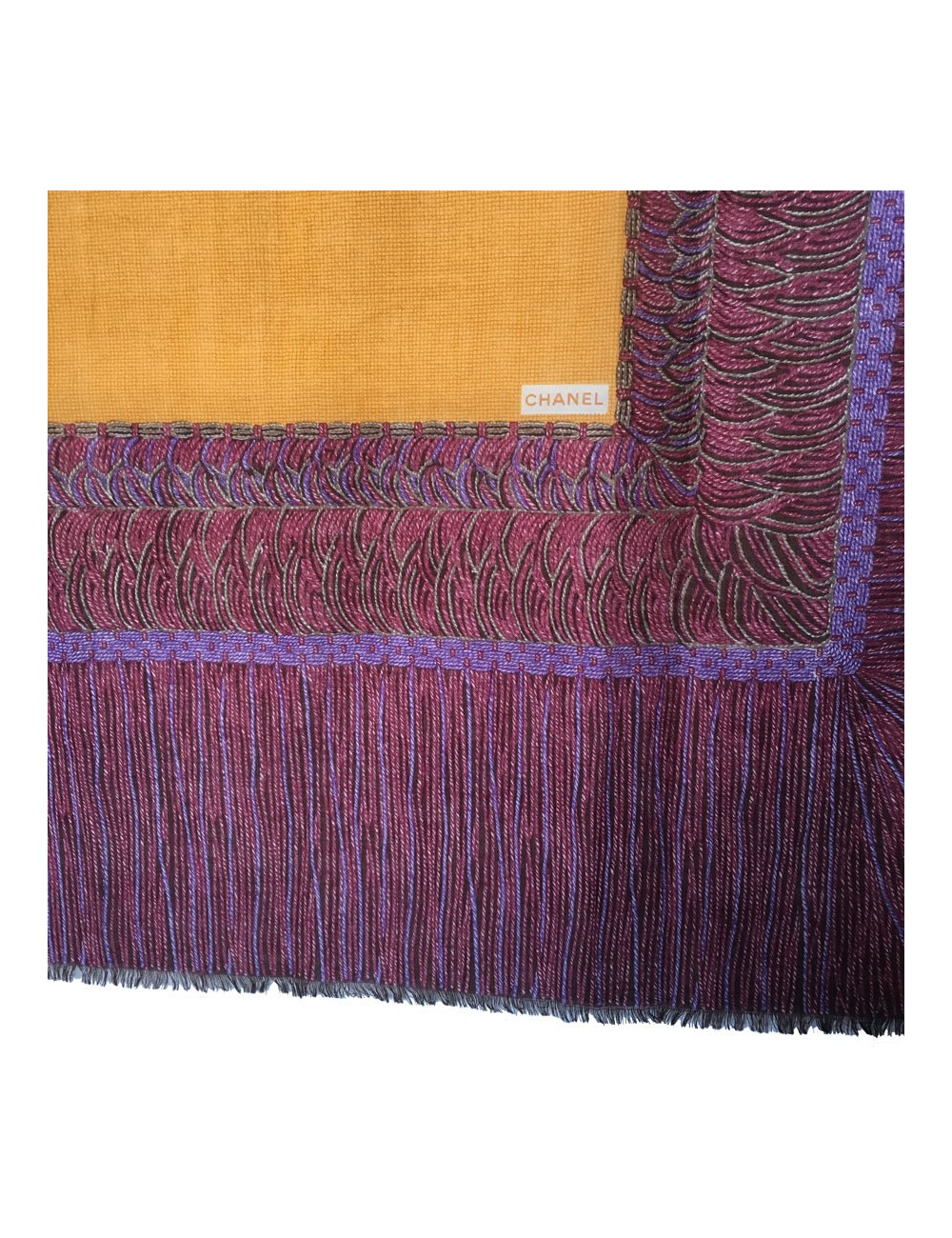 Châle CHANEL en laine et soie multicolore