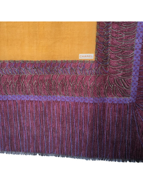 Châle CHANEL en laine et soie multicolore