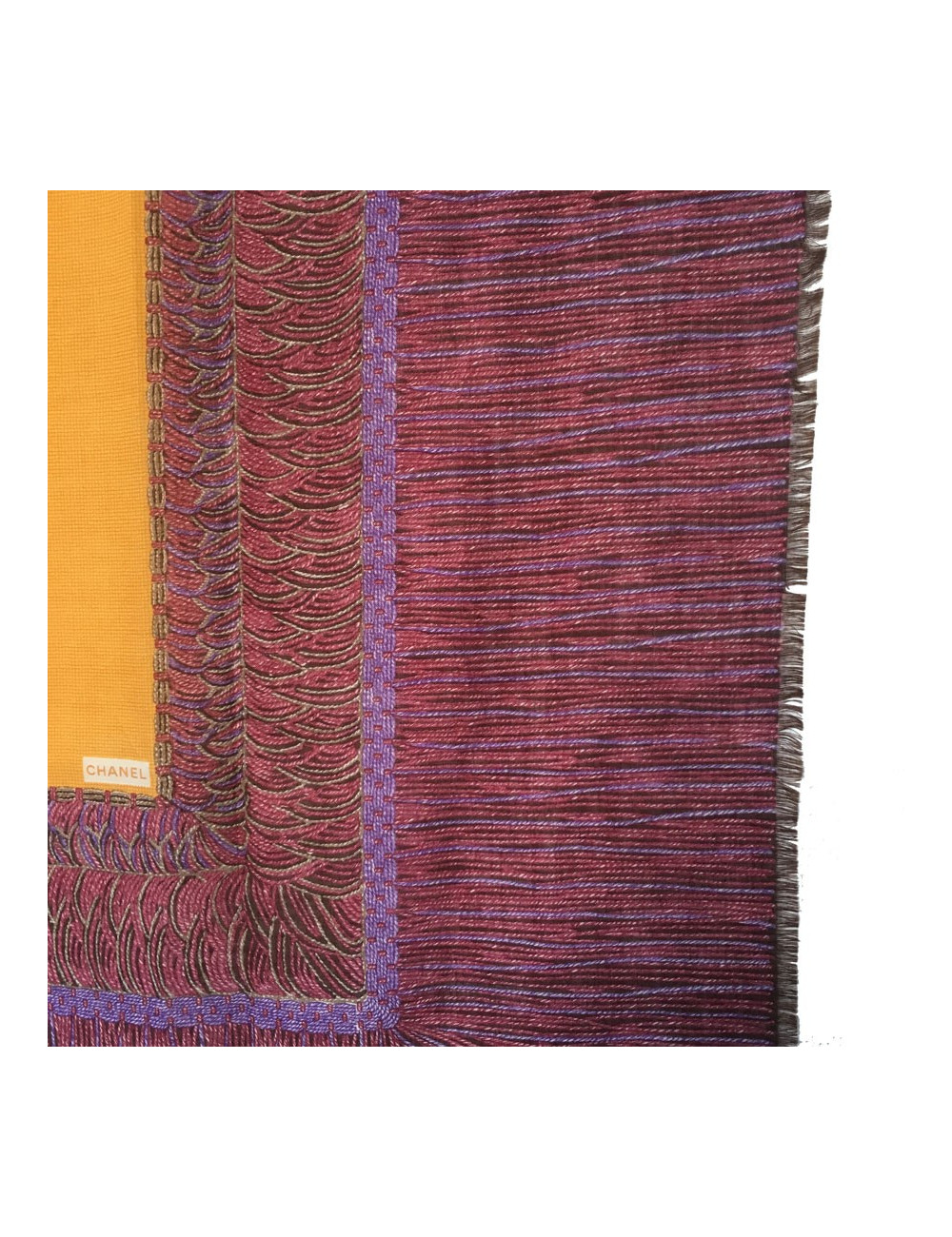 Châle CHANEL en laine et soie multicolore