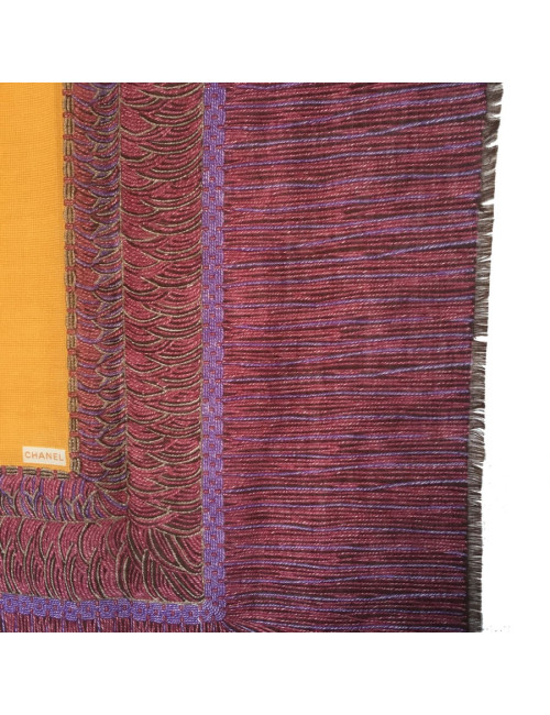 Châle CHANEL en laine et soie multicolore