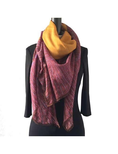 Châle CHANEL en laine et soie multicolore