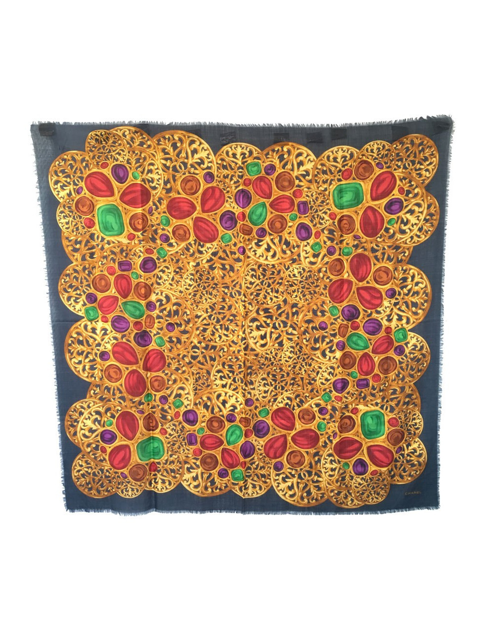 Grey blue in wool and silk CHANEL shawl