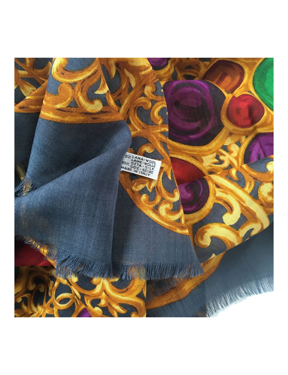 Grey blue in wool and silk CHANEL shawl