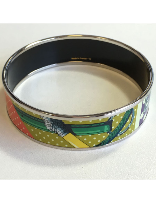 Bracelet HERMES PM en émail multicolore finition palladié