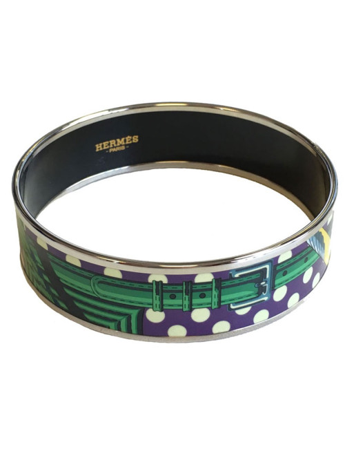 Bracelet HERMES PM en émail multicolore finition palladié