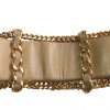 Belt CHANEL vintage in camel leather, chain, and Golden jewelry T85