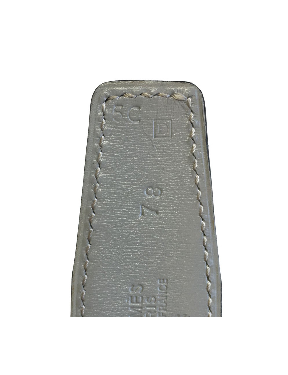 Ceinture HERMES en cuir gris réversible T 78 boucle dorée