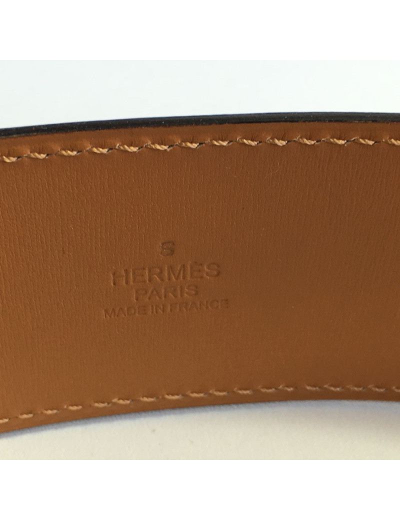 Ceinture Médor CDC HERMES en cuir étoupe T80