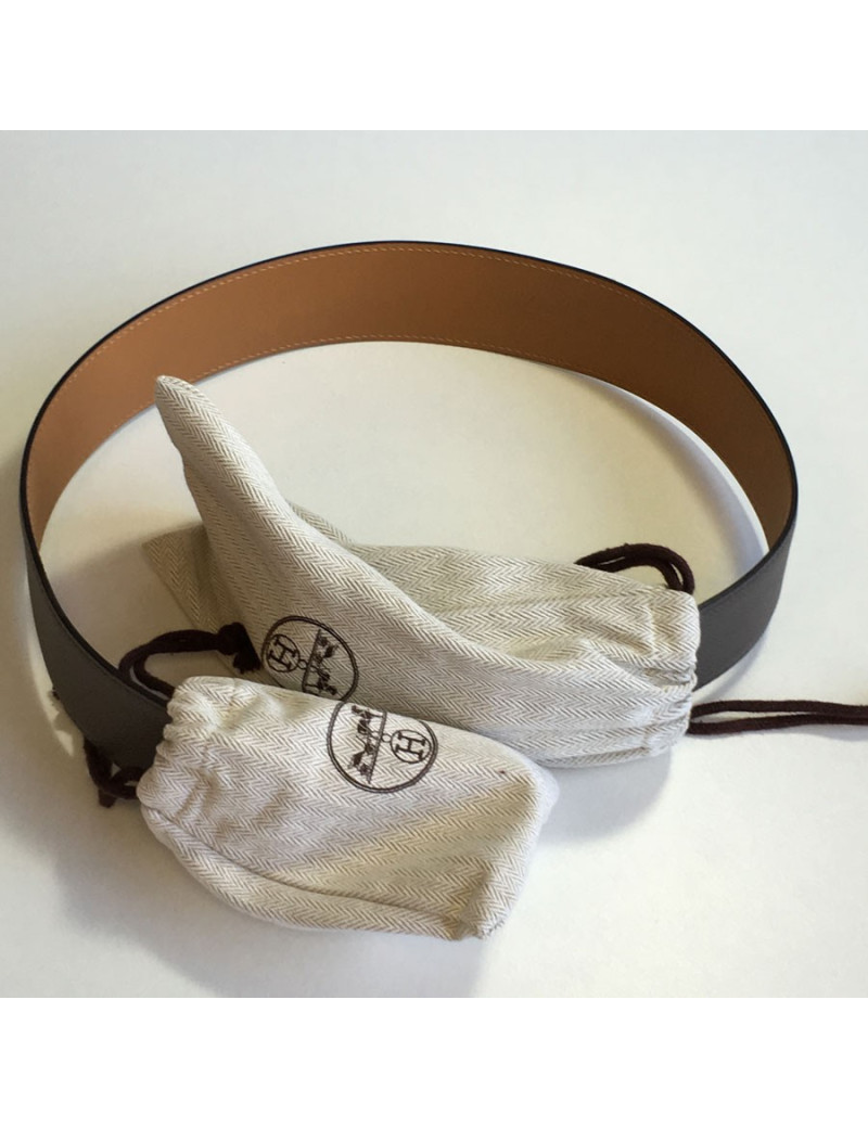 Ceinture Médor CDC HERMES en cuir étoupe T80