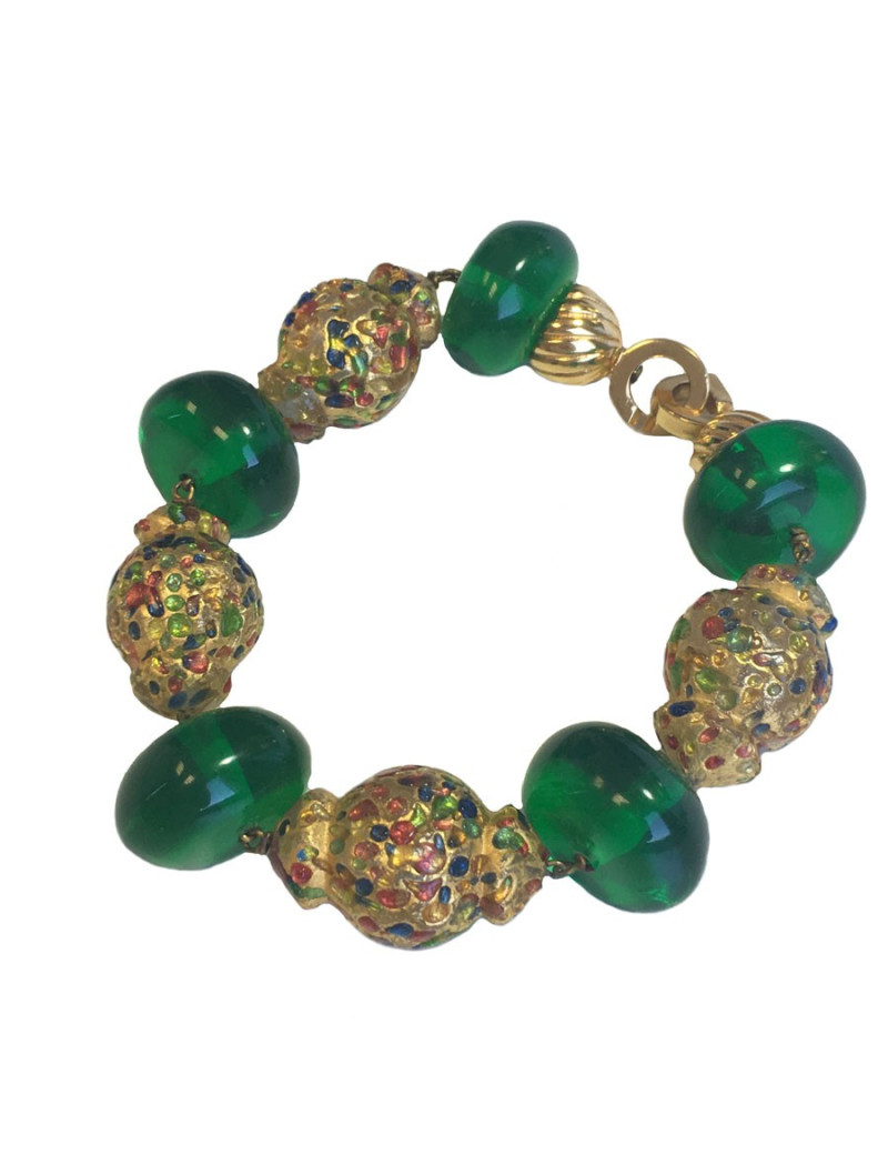 Bracelet CHRISTIAN DIOR fantaisie en plastique multicolore