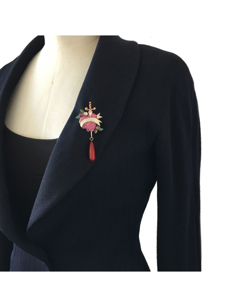 PIN Christian DIOR heart pink with bright