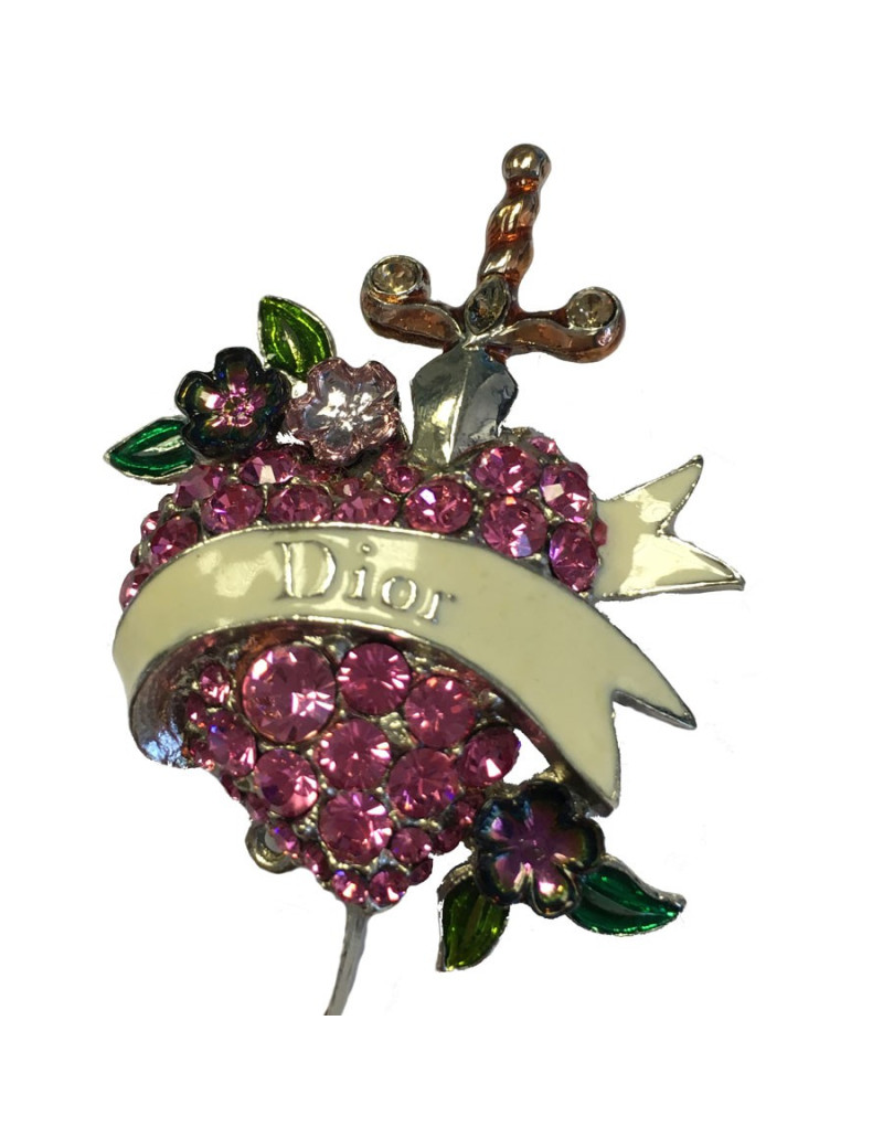 PIN Christian DIOR heart pink with bright