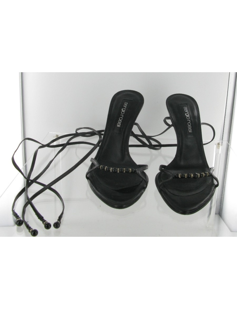 Mules cuir noir SERGIO ROSSI