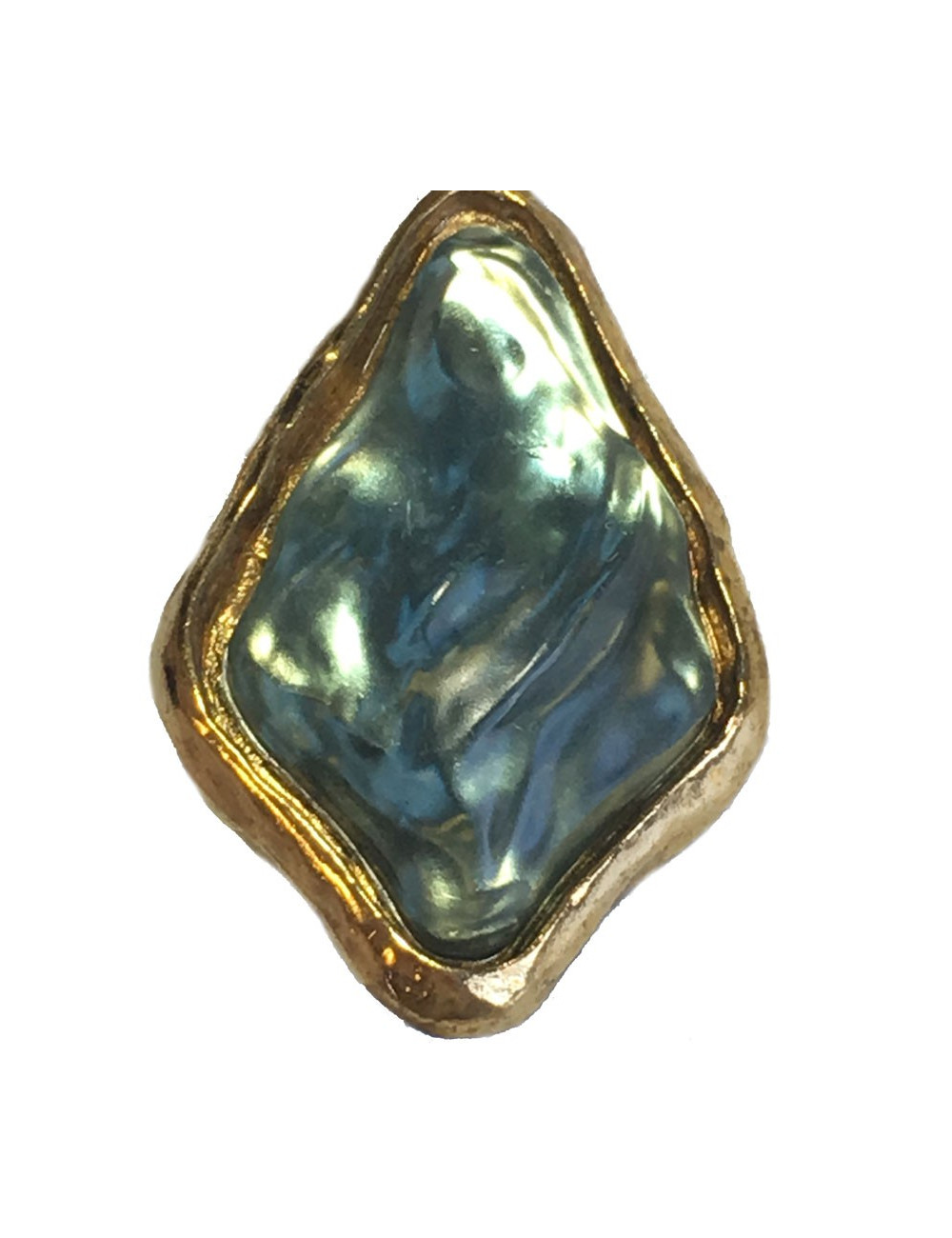 Clips YVES SAINT LAURENT vintage bleu ciel et doré