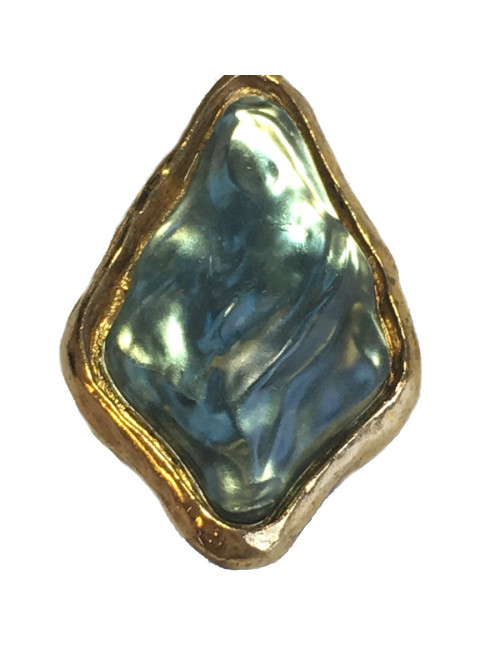 Clips YVES SAINT LAURENT vintage bleu ciel et doré