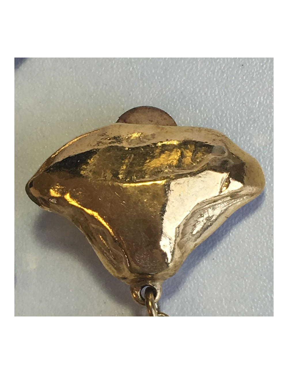 Clips YVES SAINT LAURENT vintage bleu ciel et doré