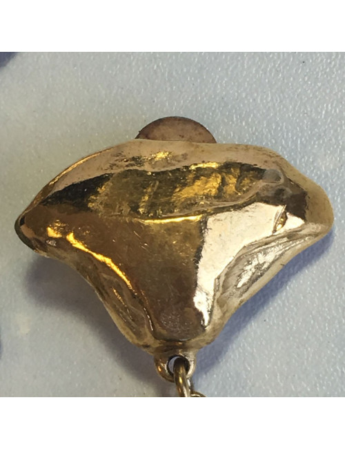 Clips YVES SAINT LAURENT vintage bleu ciel et doré