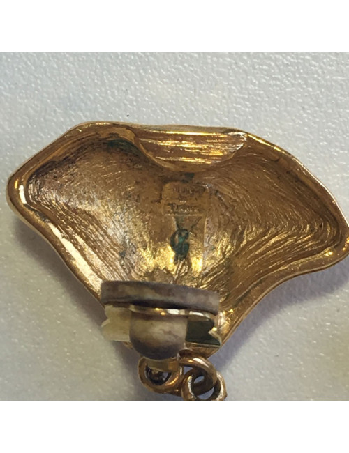 Clips YVES SAINT LAURENT vintage bleu ciel et doré