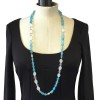 CHANEL vintage blue glass and rhinestone necklace