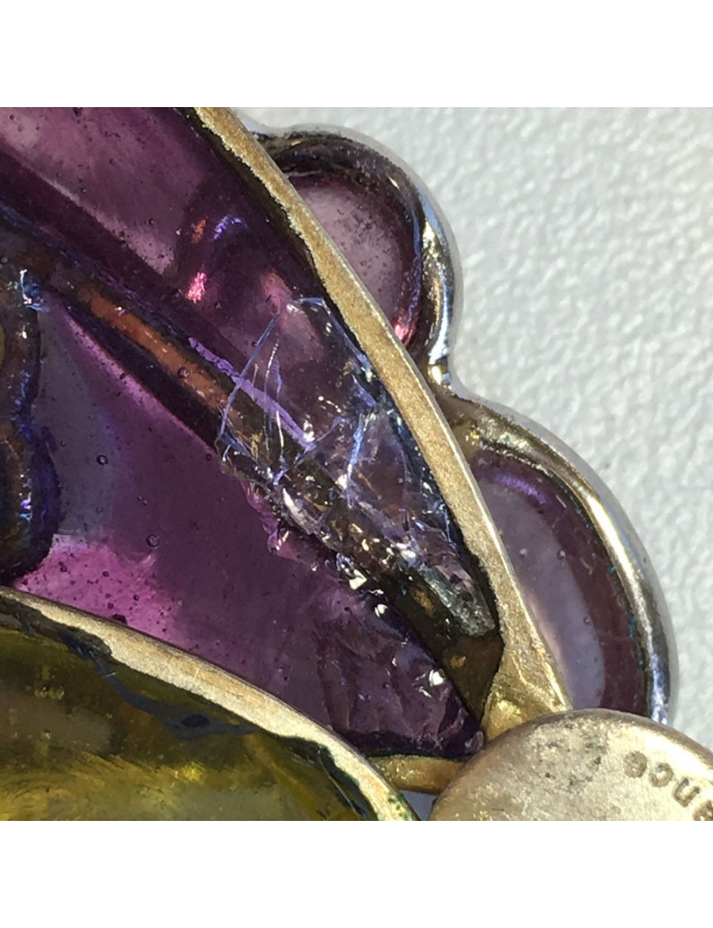 LOUIS VUITTON Butterfly brooch in mulitcolored molten glass