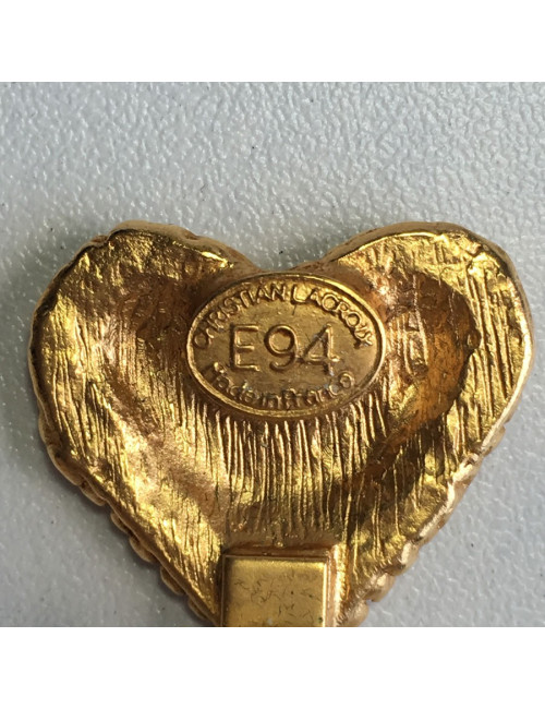 Clips CHRISTIAN LACROIX heart and gold metal cross pendants