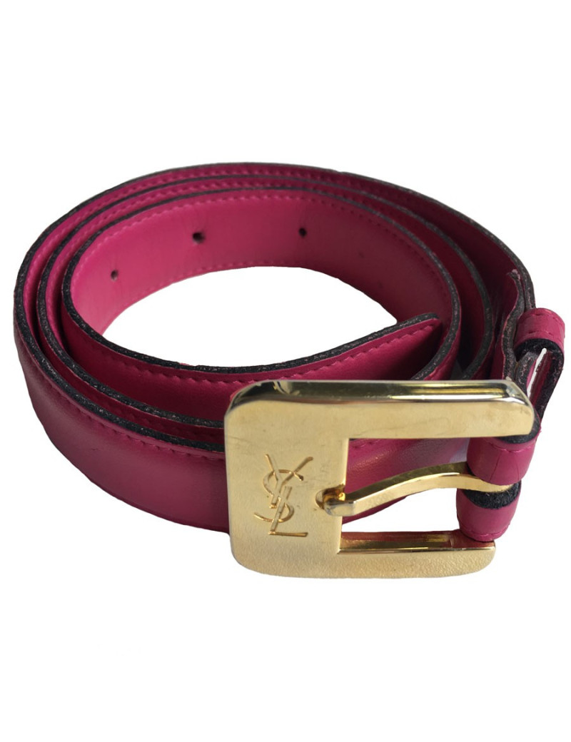 Ceinture YVES SAINT LAURENT cuir rose T75